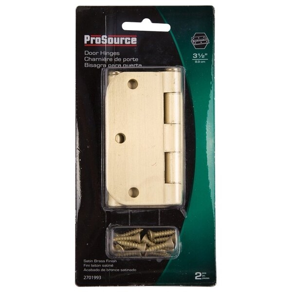 Prosource Door Hinge, Steel, Satin Brass, Loose Pin, 180 deg Range of Motion, Screw Mounting - BH-102SB-PS