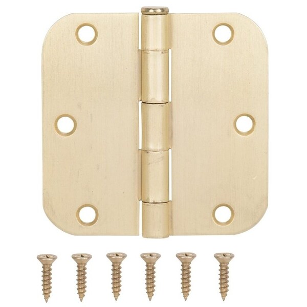 Prosource Door Hinge, Steel, Satin Brass, Loose Pin, 180 deg Range of Motion, Screw Mounting - BH-102SB-PS