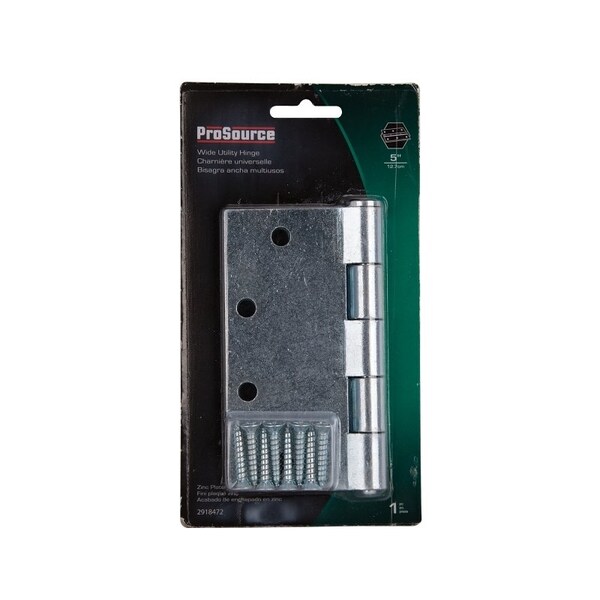 Prosource Utility Hinge, Steel, Zinc, Removable Pin, 180 deg Range of Motion, Full Mortise Mounting - LR-065-PS
