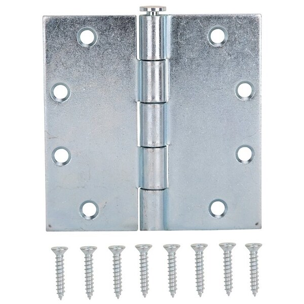 Prosource Utility Hinge, Steel, Zinc, Removable Pin, 180 deg Range of Motion, Full Mortise Mounting - LR-065-PS