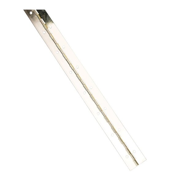Prosource Continuous Hinge, 180 deg, Steel, Bright Nickel, 1.5 in x 72 in - LR-037-PS
