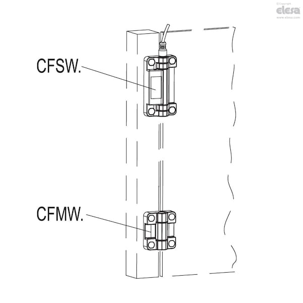 Elesa Hinges with built-in safety switch, CFSW.110-6-2NO+2NC-C-C-C33 - CFSW.