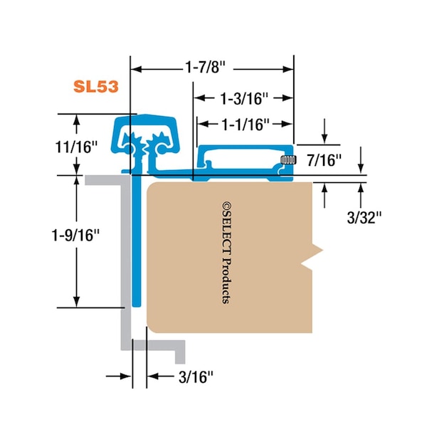 Select Hinges Grade 1 Geared Continuous Hinge, Half Surface, 83-in, Heavy Duty, Clear Anodized Aluminum Finish - SL53 CL HD 83