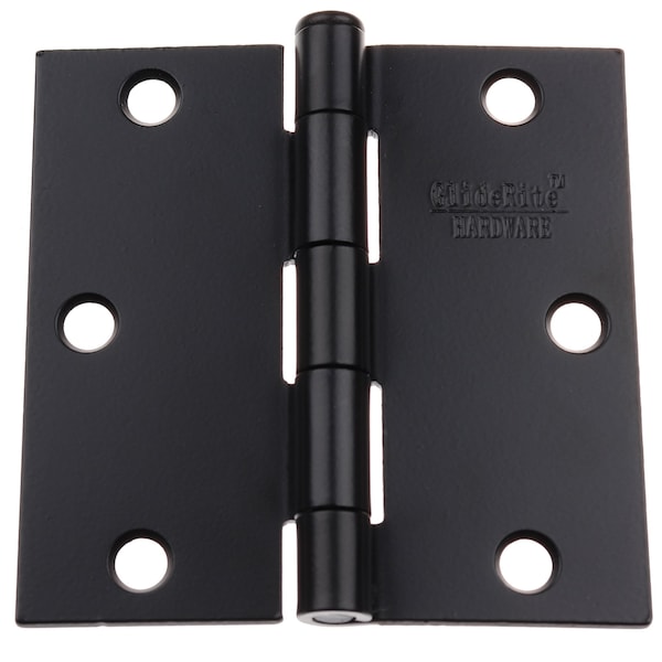 Gliderite Hardware 3-1/2 in. Matte Black Square Door Hinge - 3500-MB - 3500-MB-1