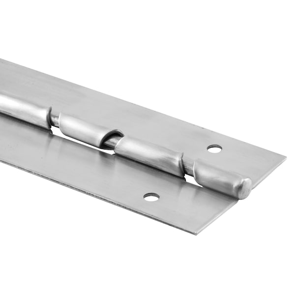 Prime-Line Piano Hinge, 3in x 54-1/2  in., Stainless Steel, LH/IN-RH/OUT, Spring-Loaded (Single Pack) - 658-9402R