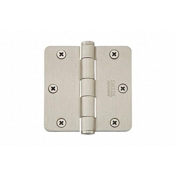 Patioplus 3.5 x 3.5 in. - 0.25 in. Radius Steel Residential Duty Hinges, Satin Nickel - Set of 2 - PA1632821