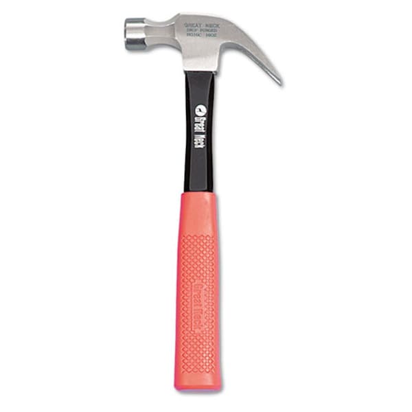 Totaltools 16oz Claw Hammer w/High-Visibility Orange Fiberglass Handle - TO39598