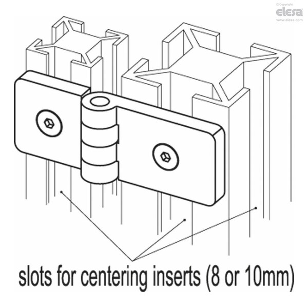 Elesa Hinges for profiles with friction locking, CFG.30/60-ERS-SH-6-C33 - CFG-ERS