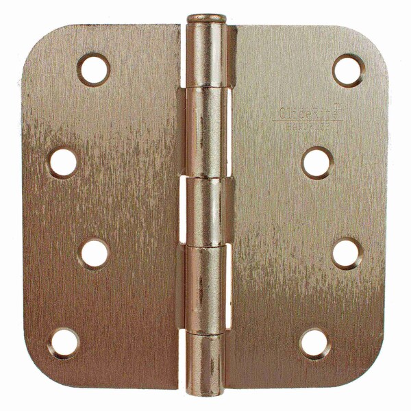 Gliderite Hardware 4 in. Satin Nickel Door Hinge with 5/8 in. Corner Radius - 4058-SN, 50PK - 4058-SN-50