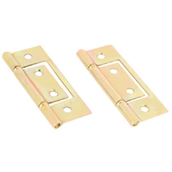 Keen 161497 Brass Plated Non Mortise Hinge, 2PK - KE587542