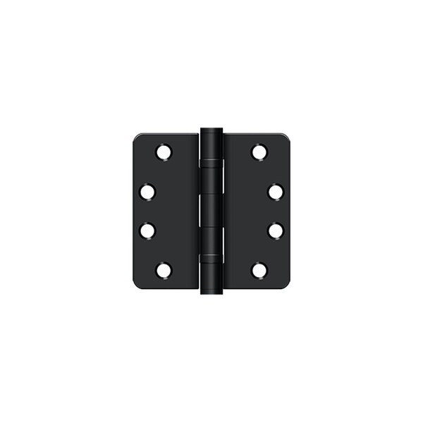 Deltana 4 x 4 x 1/4 Radius Hinge; Heavy Duty; Ball Bearings; Paint Black Finish - S44R4HDB1B