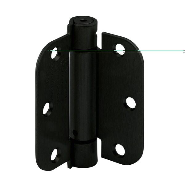 Prime-Line Door Hinge Commercial UL Adjust Self-Close, 3-1/2 in. with 5/8 in. Corners, Matte Black 3 Pack - U 1158983