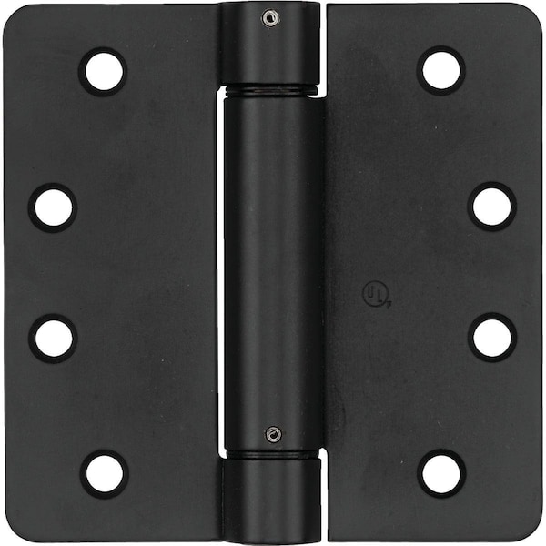 National 4 In. Oil Rubbed Bronze 1/4 In. Radius Spring Door Hinge - N350850