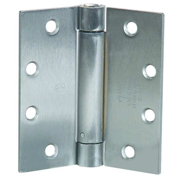 Zoro Select Spring Hinge, Steel, Full Mortise Mounting, 2 in Leaf W x 4 in Leaf H, Satin Chrome - 4PA79