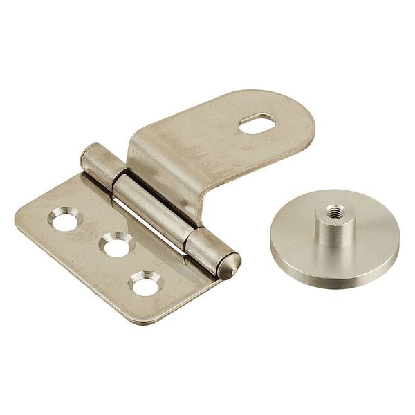 Lamp Glass Door Hinge, 304 Stainless Steel, Weld-On Mounting, 5/8 in Leaf W x 1 5/16 in Leaf H, Plain - GH-34/0/S-P