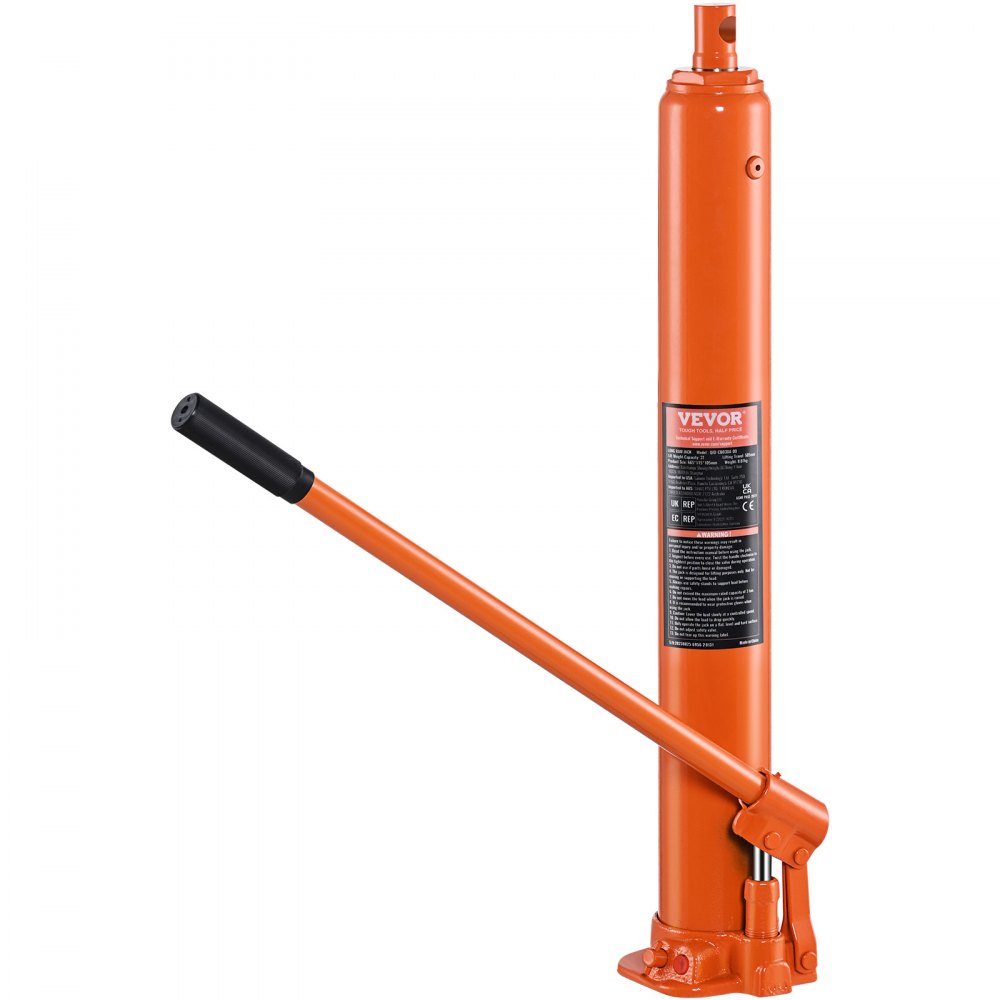 VEVOR Hydraulic Long Ram Jack, 4 Ton Engine Hoist Cylinder with Single Piston Pump And Flat Base, Hydraulic Ram Cylinder for Engine Lift Hoists, Hydraulic Garage/Shop Cranes, Mechanical, Farm - ZZSQJDPD4TDZ0UNW3V0