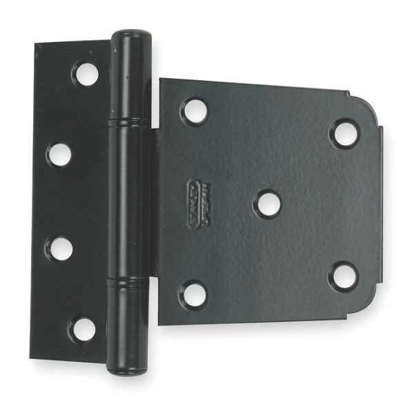 Zoro Select Tee Hinge, Steel, 1 11/16 in Leaf W x 4 1/4 in Leaf H, Black Enamel - 1WBJ7