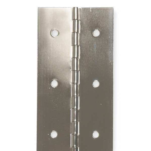 Zoro Select Piano Hinge, Steel, Full Surface Mounting, 3/4 in Leaf W x 72 in Leaf H, Steel - 4PB27