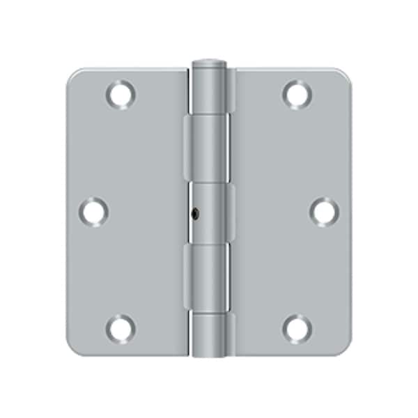 Deltana 3-1/2 x 3-1/2 x 1/4 Radius Hinge Non Removable Pin; Satin Nickel Finish - S35R4N26D