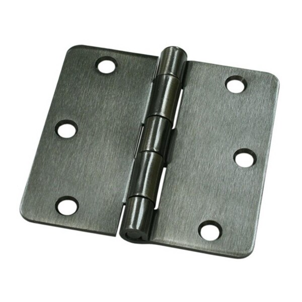Patioplus 3.5 x 3.5 x 0.25 in. Radius Residential Hinge Thickness- Antique Nickel - Steel, 2PK - PA3239956