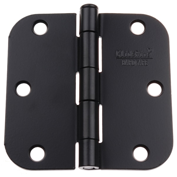Gliderite Hardware 3-1/2 in. Matte Black Door Hinge with 5/8 in. Corner Radius - 3558-MB, 30PK - 3558-MB-30
