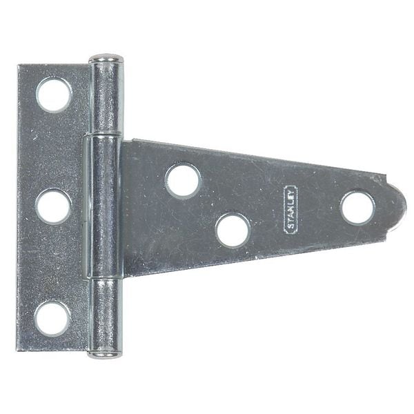 Zoro Select Tee Hinge, Steel, 21/32 in Leaf W x 1 13/16 in Leaf H, zinc plated - 1RCR4