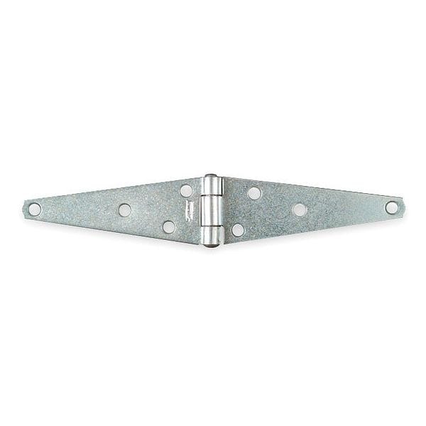 Zoro Select Strap Hinge, Steel, Full Surface Mounting, 5 in Leaf W x 1 7/8 in Leaf H, zinc plated - 1RCK3