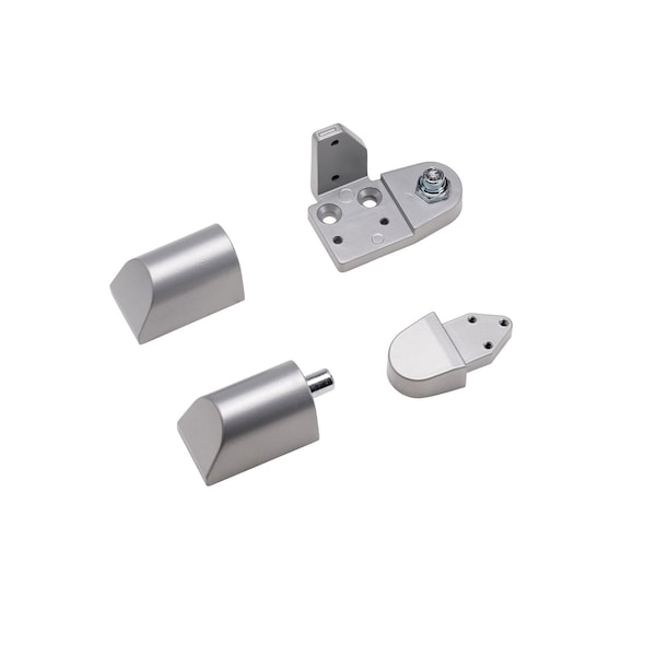 Global Door Controls Amarlite Style 3/4 in. Left Hand Offset Door Pivot Hinge Set for Adams Rite Type Storefront Door in Aluminum - TH1112-LH-AL