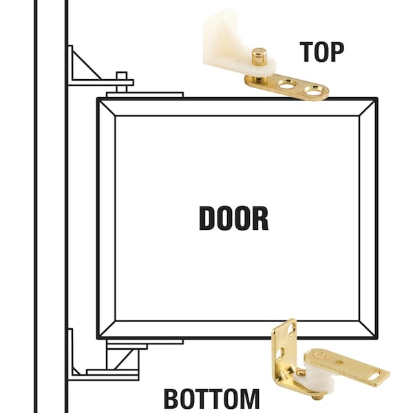 Prime-Line Hinge Set, Caf Door Style, Brass Single Pack - U 9133