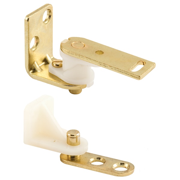 Prime-Line Hinge Set, Caf Door Style, Brass Single Pack - U 9133
