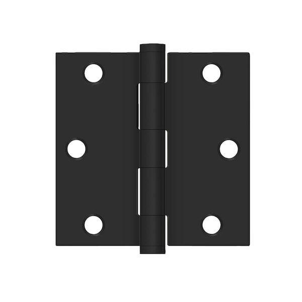 Deltana 3-1/2 x 3-1/2 Square Stainless Steel Hinge Paint Black Finish - SS35U1B-R
