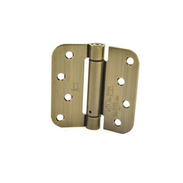 Hager Hager 175245 4 x 4 in. - 0.625 in. Radius Corner Steel Full Mortise Residential Spring Hinge; No. 118749 Antique Brass - 175245