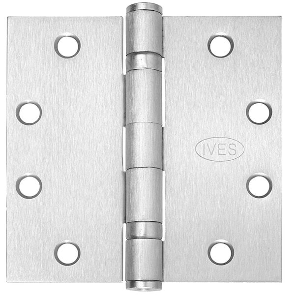Ives 5-Knuckle Ball Bearing Hinge, Standard Weight, 5-in x 5-in, Satin Stainless Steel Finish - 5BB1 5.0X5.0 630