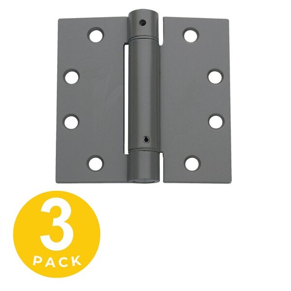 Global Door Controls 4.5 in. x 4.5 in. Prime Coat Full Mortise Spring Squared Hinge with Non-Removable Pin - Set of 3 - CPS4545-USP-3