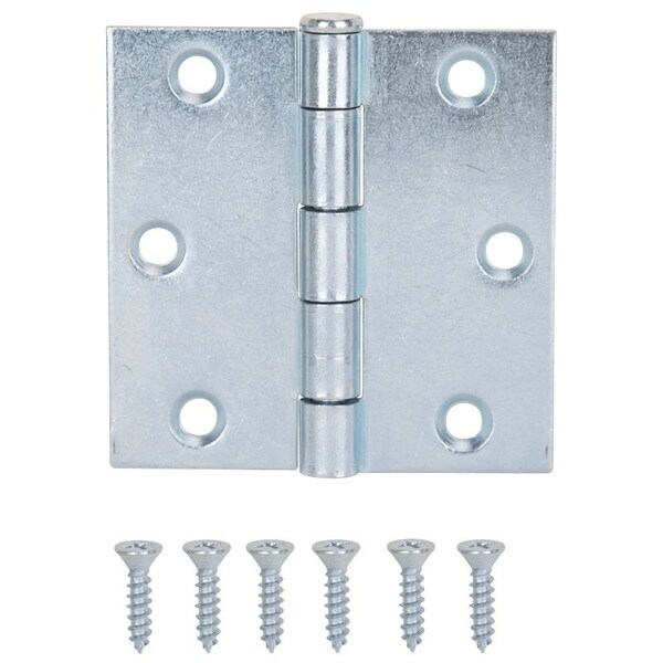 Prosource Utility Hinge, Steel, Zinc, Removable Pin, 180 deg Range of Motion, Full Mortise Mounting - LR-040-PS