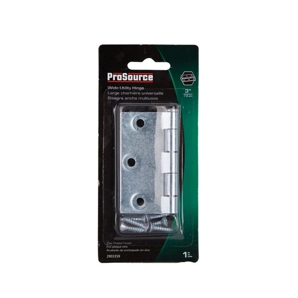 Prosource Utility Hinge, Steel, Zinc, Removable Pin, 180 deg Range of Motion, Full Mortise Mounting - LR-040-PS