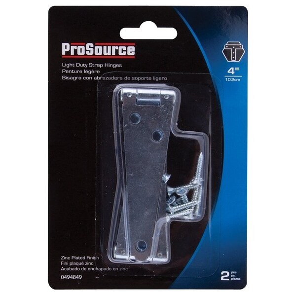 Prosource Strap Hinge, 1.4 mm Thick Leaf, Steel, 180 Range of Motion - LSH-Z04-C2PS