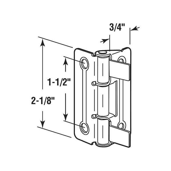 Prime-Line Door Hinge 2-1/8in L Brass-Plated Brass-Plated Pair - N 6936