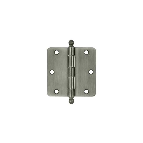 Deltana S35R415A-BT Ball Tip 1/4 Radius Hinges Antique Nickel, 10PK - S35R415A-BT-XCP10