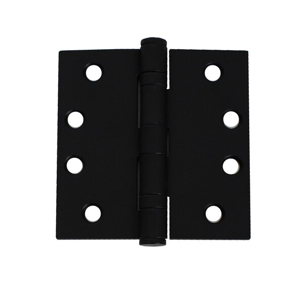 Pamex 4in x 4in Square Corner 2 Ball Bearing Hinge Black Finish - H44-02RBL
