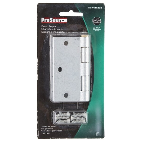 Prosource Utility Hinge, Steel, Galvanized, Removable Pin, 180 deg Range of Motion, Full Mortise Mounting - LR-045-PS