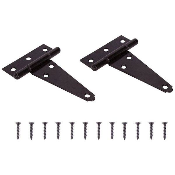 Prosource T-Hinge, Steel, Black, Fixed Pin, 180 deg Range of Motion, 46 Pair lb - HTH-B04-C2PS