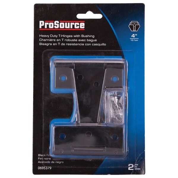 Prosource T-Hinge, Steel, Black, Fixed Pin, 180 deg Range of Motion, 46 Pair lb - HTH-B04-C2PS