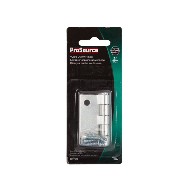 Prosource Utility Hinge, Steel, Zinc, Removable Pin, 180 deg Range of Motion, Full Mortise Mounting - LR-038-PS
