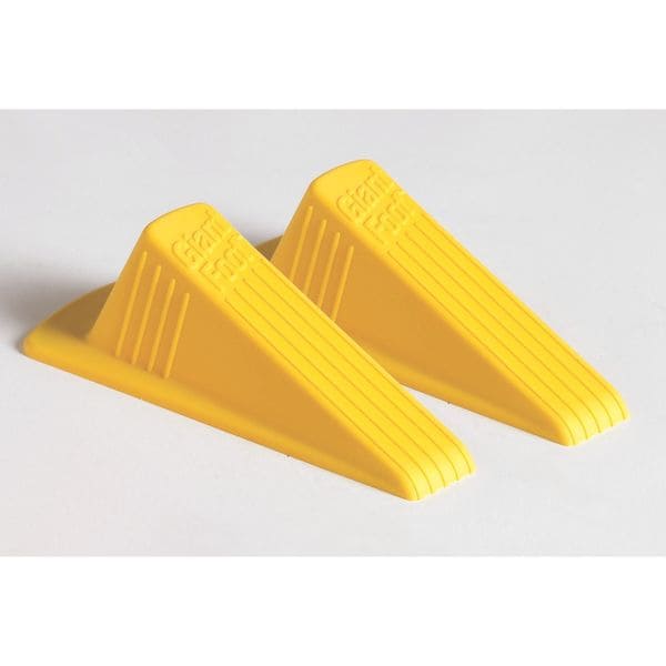 Master Mfg Door Stop Wedge XL, Safety Yellow, 2"H x 3-1/2"W, PK.2 - GD005