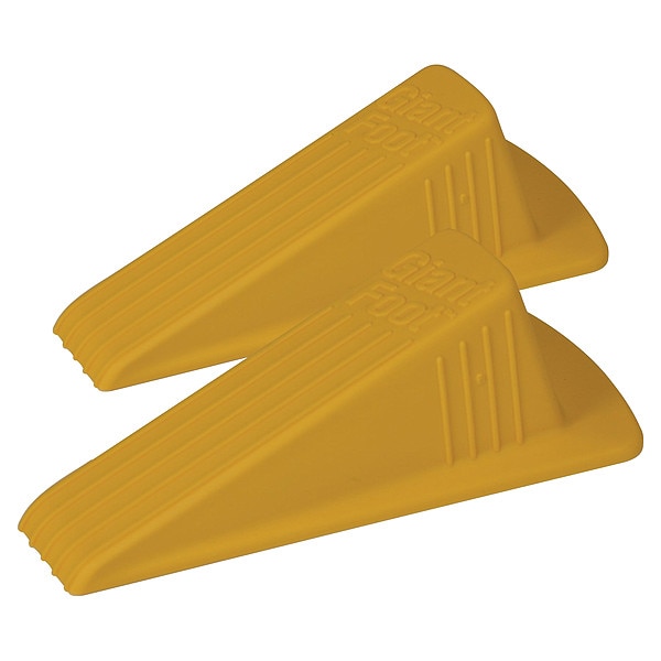 Master Mfg Door Stop Wedge XL, Safety Yellow, 2"H x 3-1/2"W, PK.2 - GD005
