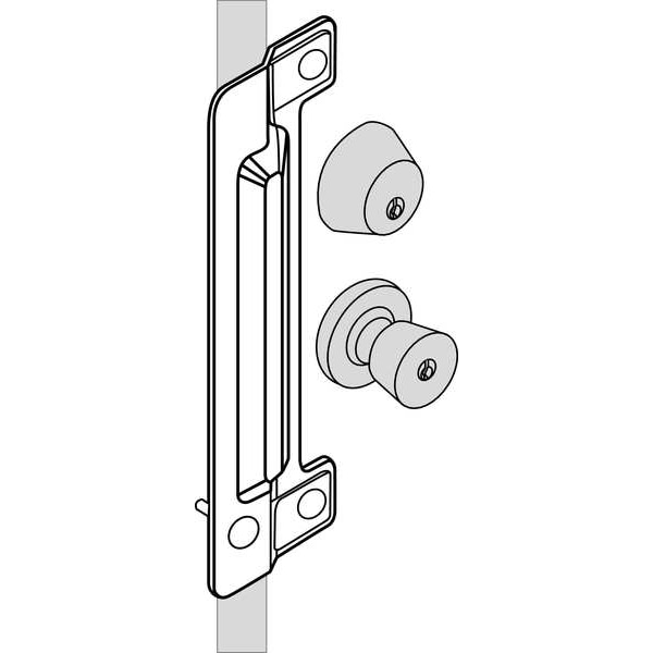 Zoro Select Universal Latch Guard, Aluminum, Steel, 11-3/4"L x 3-1/2"W - 2MDH8