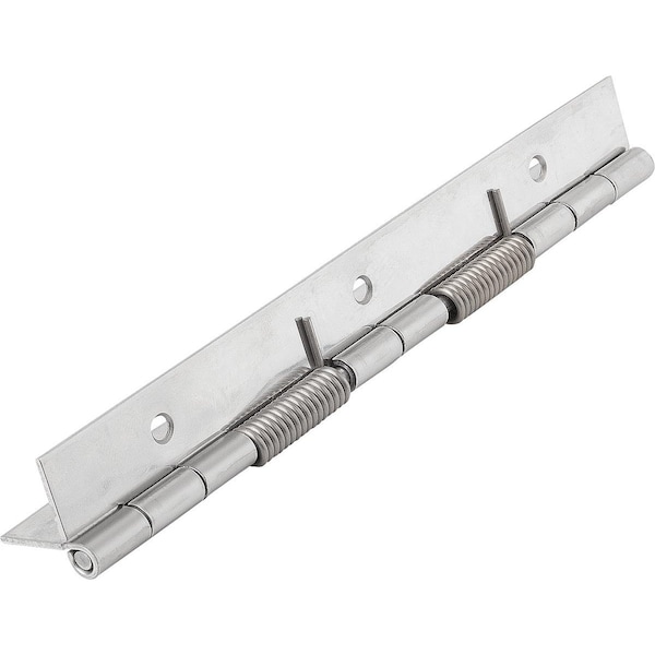 Kipp Spring Hinge Spring Open A=40, B=180, Form:B Round Hole, Stainless Steel Bright - K1176.14018001