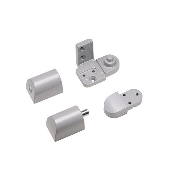 Global Door Controls YKK Style Left Hand Offset Door Pivot Hinge Set for Adams Rite Type Storefront Door in Aluminum - TH1300-LH-AL
