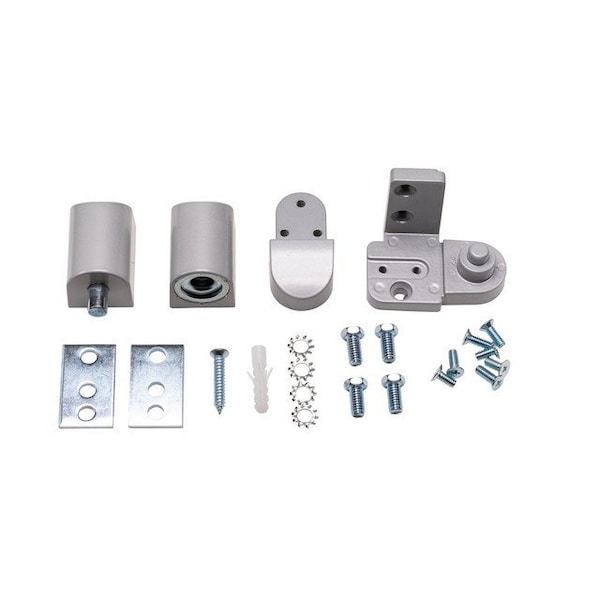 Global Door Controls YKK Style Left Hand Offset Door Pivot Hinge Set for Adams Rite Type Storefront Door in Aluminum - TH1300-LH-AL
